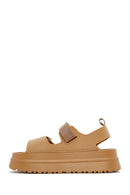 Women's Tan Strappy Thick Soled Jelly Sandals | Derimod Women's Tan Strappy Thick Soled Jelly Sandals | Derimod