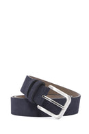 Men's Navy Blue Suede Leather Belt | Derimod Men's Navy Blue Suede Leather Belt | Derimod