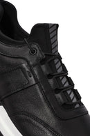 Erkek Siyah Bağcıklı Deri Sneaker | Derimod Erkek Siyah Bağcıklı Deri Sneaker | Derimod