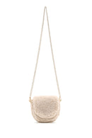 Women's Beige Plush Mini Crossbody Bag | Derimod Women's Beige Plush Mini Crossbody Bag | Derimod