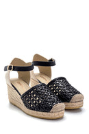 Kadın Deri Dolgu Topuklu Espadril | Derimod Kadın Deri Dolgu Topuklu Espadril | Derimod