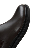 Men's Brown Leather Casual Chelsea Flat Boots | Derimod Men's Brown Leather Casual Chelsea Flat Boots | Derimod