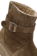 Women's Brown Thick Sole Suede Leather Boots | Derimod Women's Brown Thick Sole Suede Leather Boots | Derimod