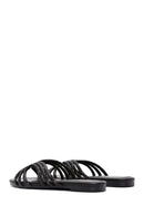 Women's Black Stone Slippers | Derimod Women's Black Stone Slippers | Derimod