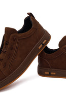 Male Brown Lace-Up Nubuck Leather Sneaker | Derimod Male Brown Lace-Up Nubuck Leather Sneaker | Derimod
