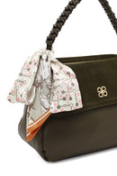 Woman Khaki Long-Strap Suede Shoulder Bag | Derimod Woman Khaki Long-Strap Suede Shoulder Bag | Derimod