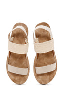 Women's Beige Ankle Elastic Sandals | Derimod Women's Beige Ankle Elastic Sandals | Derimod