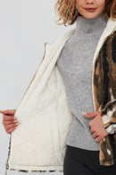 Cortina Kadın Desenli Çift Taraflı Peluş Ceket | Derimod