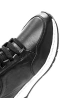 Women's Black Lace-Up Leather Sneaker | Derimod Women's Black Lace-Up Leather Sneaker | Derimod