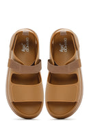 Women's Tan Strappy Thick Soled Jelly Sandals | Derimod Women's Tan Strappy Thick Soled Jelly Sandals | Derimod