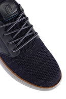 Men's Navy Blue Fabric Sneakers | Derimod Men's Navy Blue Fabric Sneakers | Derimod