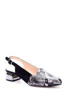 Women's Snakeskin Patterned Metal Heel Detailed Shoes | Derimod Women's Snakeskin Patterned Metal Heel Detailed Shoes | Derimod