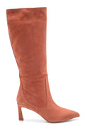 Women's Nubuck Leather Heeled Boots | Derimod Women's Nubuck Leather Heeled Boots | Derimod