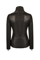 Audrey Woman Black Hooded Fur Leather Coats | Derimod Audrey Woman Black Hooded Fur Leather Coats | Derimod