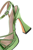 Kadın Yeşil Taşlı Platform Topuklu Sandalet | Derimod