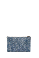 Women's Blue Long Chain Strap Jean Fabric Clutch Bag | Derimod Women's Blue Long Chain Strap Jean Fabric Clutch Bag | Derimod