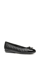 Geox Women's Black Annytah Quilted Patterned Leather Ballerina | Derimod Geox Women's Black Annytah Quilted Patterned Leather Ballerina | Derimod