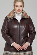 Mira (plus) Women's Claret Red Coat | Derimod Mira (plus) Women's Claret Red Coat | Derimod