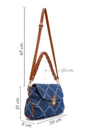 Women's Blue Long Strap Jean Fabric Shoulder Bag | Derimod Women's Blue Long Strap Jean Fabric Shoulder Bag | Derimod