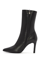 Kadın Siyah Fermuarlı İnce Topuklu Deri Bot | Derimod Kadın Siyah Fermuarlı İnce Topuklu Deri Bot | Derimod