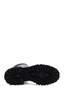 Women's Black Zippered Thick Soled Leather Boots | Derimod Women's Black Zippered Thick Soled Leather Boots | Derimod