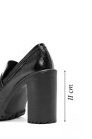 Kadın Siyah Kalın Topuklu Rugan Maskülen Loafer | Derimod Kadın Siyah Kalın Topuklu Rugan Maskülen Loafer | Derimod