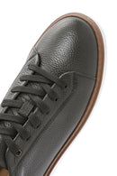 Male Khaki Lace-up Leather Sneaker | Derimod Male Khaki Lace-up Leather Sneaker | Derimod