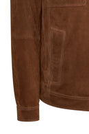 Wade Male Brown Slim-Fit Suede Jacket | Derimod Wade Male Brown Slim-Fit Suede Jacket | Derimod
