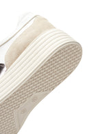 Kadın Bej Deri Kalın Tabanlı Sneaker | Derimod Kadın Bej Deri Kalın Tabanlı Sneaker | Derimod