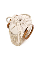 Women's Cream Straw Handbag | Derimod Women's Cream Straw Handbag | Derimod