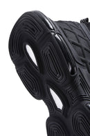 Men's Black Lace-up Thick-Sole Leather Sneaker | Derimod Men's Black Lace-up Thick-Sole Leather Sneaker | Derimod