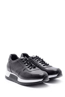 Men's Crocodile Pattern Detailed Leather Sneaker | Derimod Men's Crocodile Pattern Detailed Leather Sneaker | Derimod