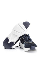 Men's Suede Detailed Leather Sneaker | Derimod Men's Suede Detailed Leather Sneaker | Derimod