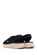 Women's Black Strapped Thick-Soled Fabric Comfort Sandals | Derimod Women's Black Strapped Thick-Soled Fabric Comfort Sandals | Derimod