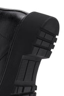 Woman Black Leather Zippered Combat Boots | Derimod Woman Black Leather Zippered Combat Boots | Derimod