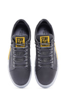 Hammer Jack Men's Gray Toscana Leather Sneaker | Derimod Hammer Jack Men's Gray Toscana Leather Sneaker | Derimod