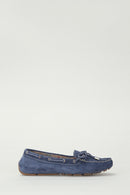 Suede Blue Women's Leather Loafer | Derimod Suede Blue Women's Leather Loafer | Derimod