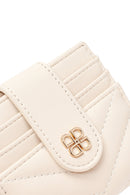 Woman Cream Quilted Card Holder | Derimod Woman Cream Quilted Card Holder | Derimod