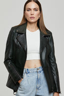 Mayfair Kadın Siyah Deri Ceket | Derimod Mayfair Kadın Siyah Deri Ceket | Derimod