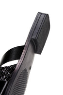 Women's Black Leather Slippers | Derimod Women's Black Leather Slippers | Derimod