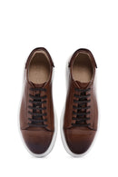 Men's Tan Leather Thick Soled Sneaker | Derimod Men's Tan Leather Thick Soled Sneaker | Derimod