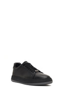 Male Black Lace-Up Thick-Soled Leather Sneaker | Derimod Male Black Lace-Up Thick-Soled Leather Sneaker | Derimod