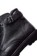 Men's Black Leather Zippered Boots | Derimod Men's Black Leather Zippered Boots | Derimod