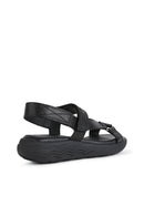 Geox Women's Black Spherica Ec5w Flat Sandals | Derimod Geox Women's Black Spherica Ec5w Flat Sandals | Derimod