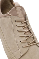 Erkek Bej Bağcıklı Deri Sneaker | Derimod Erkek Bej Bağcıklı Deri Sneaker | Derimod