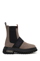 Harley Davidson Woman Mink Nefud Thick-Soled Leather Chelsea Boots | Derimod Harley Davidson Woman Mink Nefud Thick-Soled Leather Chelsea Boots | Derimod