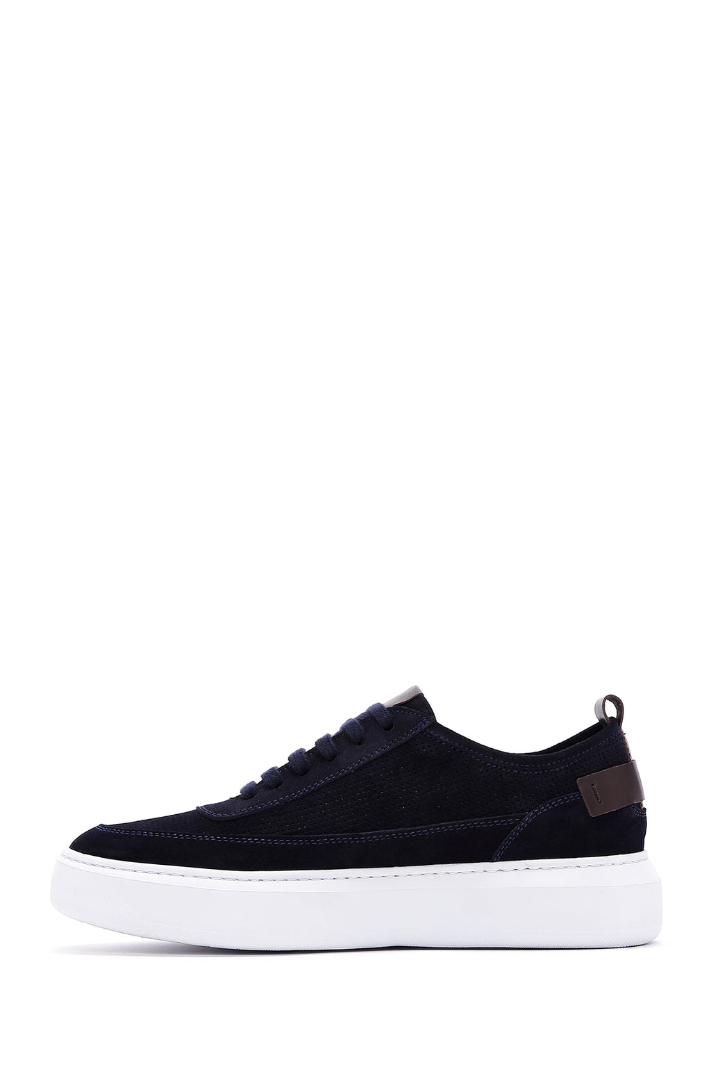 Erkek Lacivert Bağcıklı Süet Deri Sneaker