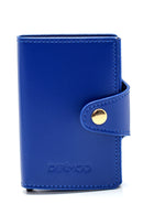 Women's Blue Leather Card Holder | Derimod Women's Blue Leather Card Holder | Derimod