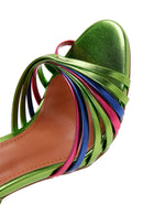 Kadın Yeşil Metalik Yüksek Topuklu Sandalet | Derimod
