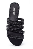 Women's Knitted Detailed Casual Flat Slippers | Derimod Women's Knitted Detailed Casual Flat Slippers | Derimod